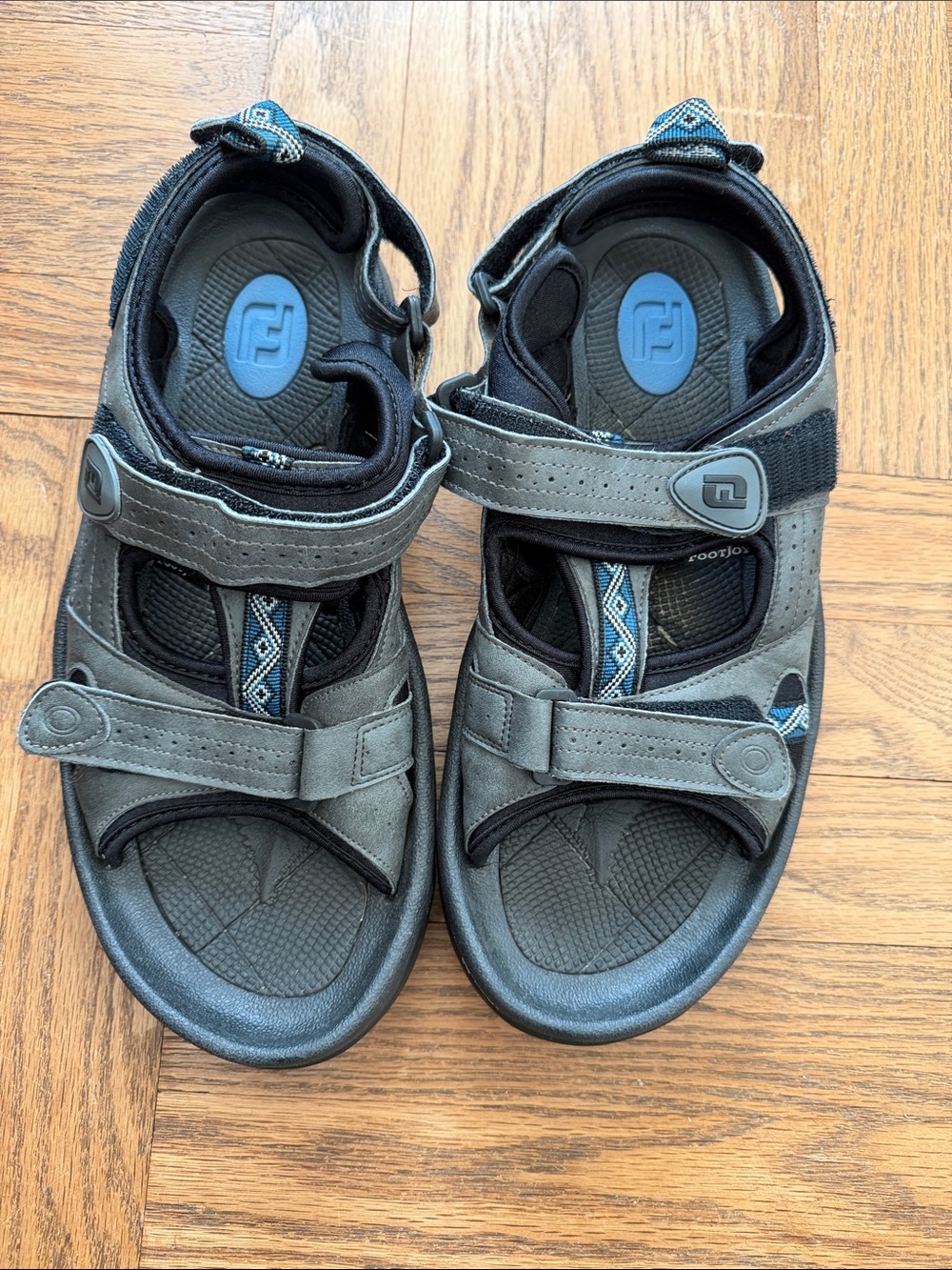 FootJoy Men's Gray and Blue Adjustable Outdoor Sandals